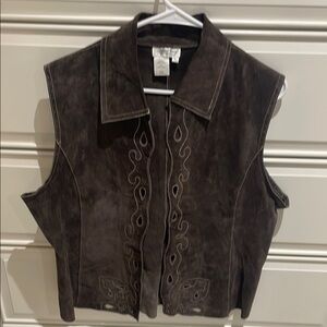Women's Brown Suede Vest